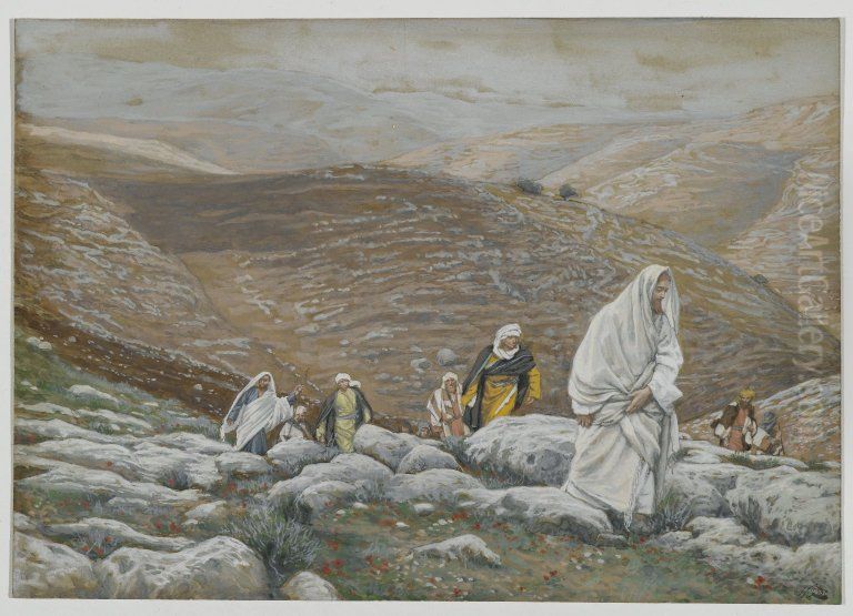 With Passover Approaching, Jesus Goes Up to Jerusalem Oil Painting by James Jacques Joseph Tissot