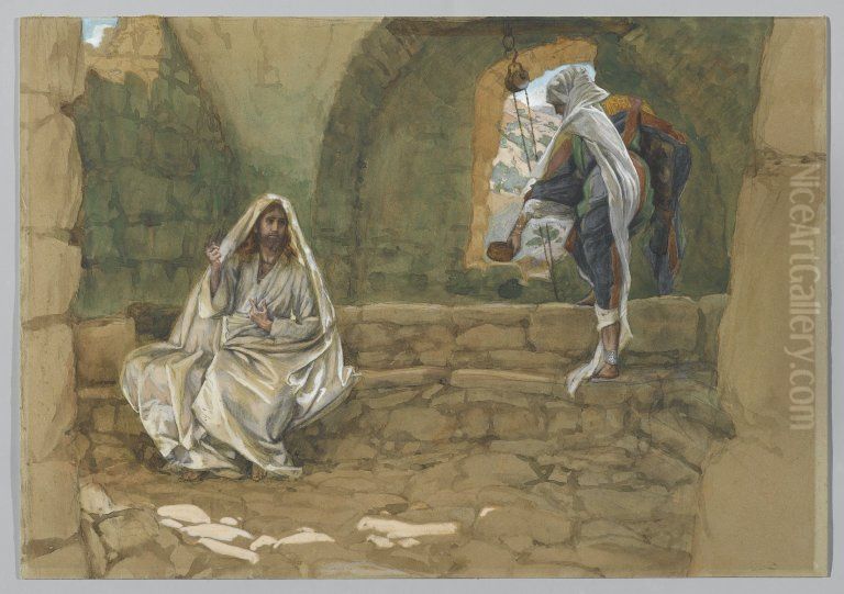 The Woman of Samaria at the Well Oil Painting by James Jacques Joseph Tissot