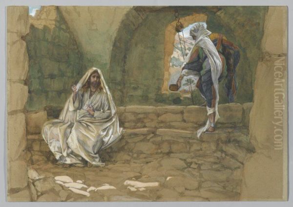 La Samaritaine a la fontaine Oil Painting by James Jacques Joseph Tissot