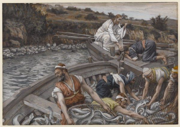 The Miraculous Draught of Fishes Oil Painting by James Tissot