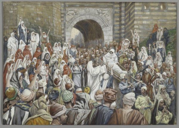 The Resurrection of the Widow's Son at Nain Oil Painting by James Tissot