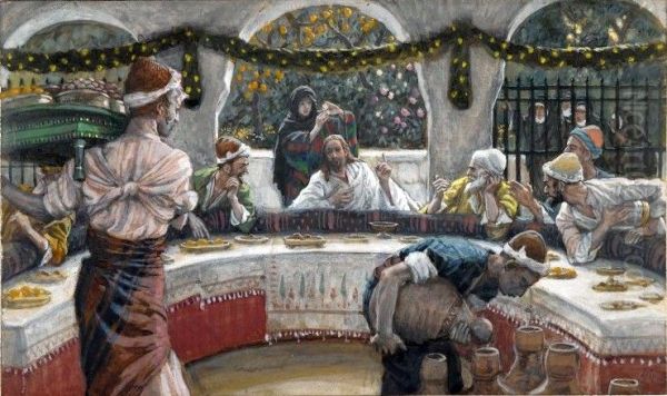 The Meal in the House of the Pharisee Oil Painting by James Tissot