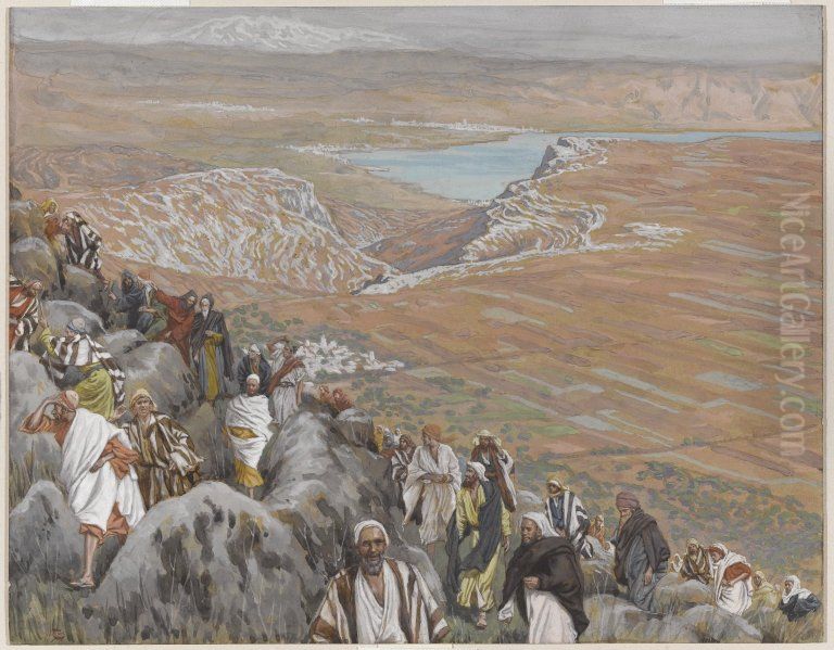 On cherche Jesus pour le faire roi Oil Painting by James Jacques Joseph Tissot