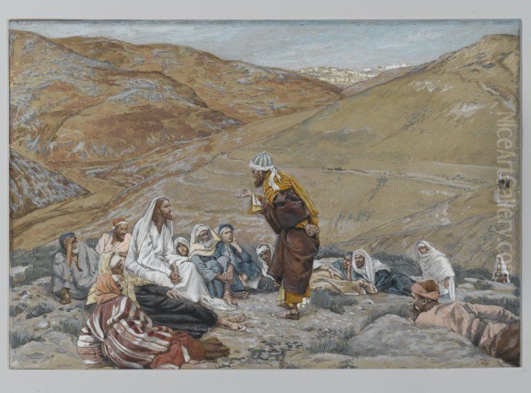 Le scribe se leva pour tenter Jesus Oil Painting by James Jacques Joseph Tissot