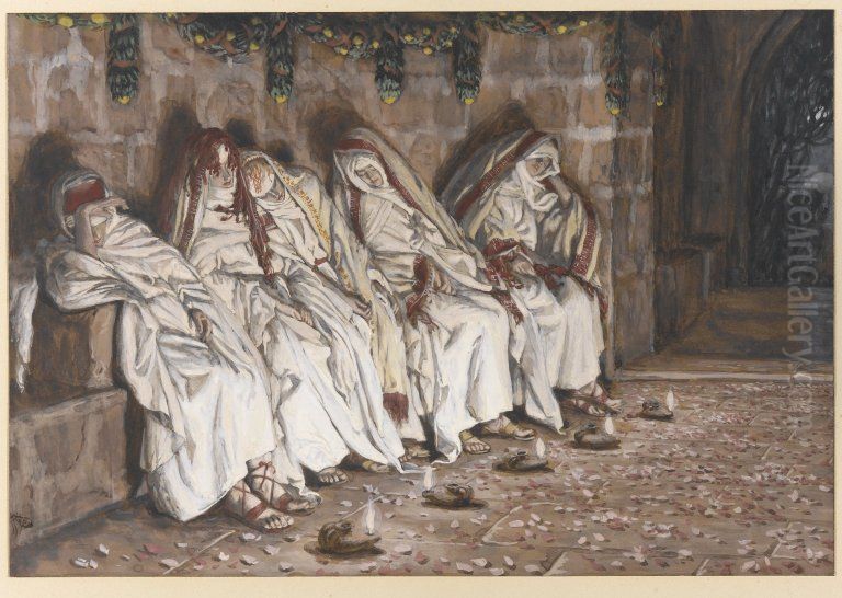 Die klugen Jungfrauen Oil Painting by James Jacques Joseph Tissot