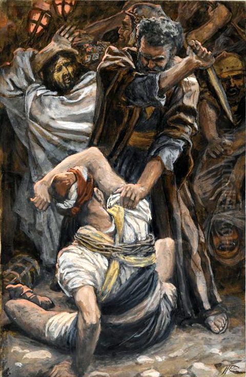 L'oreille de Malchus Oil Painting by James Jacques Joseph Tissot