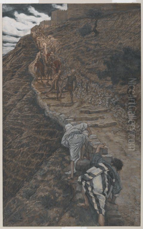 Saint Pierre et Saint Jean suivent de loin Oil Painting by James Jacques Joseph Tissot