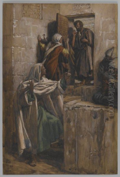 Premier reniement de Saint Pierre Oil Painting by James Tissot