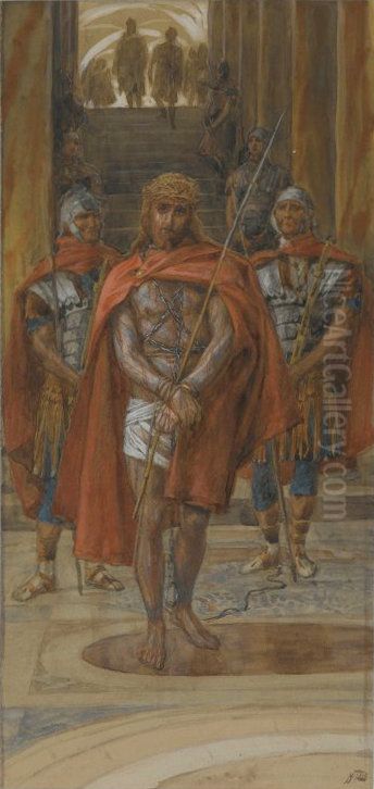 Jesus Leaves the Praetorium Oil Painting by James Jacques Joseph Tissot