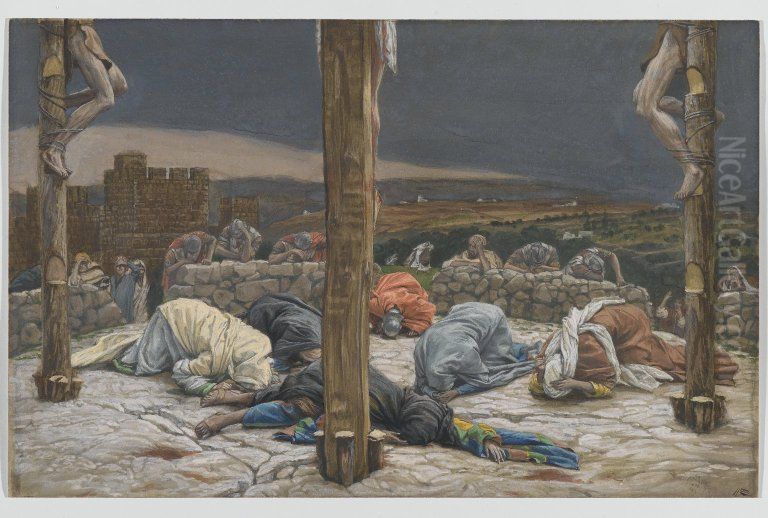 Le tremblement de terre Oil Painting by James Jacques Joseph Tissot