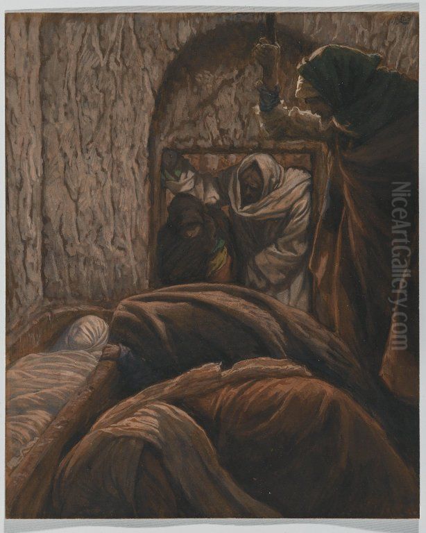 Jesus in the Sepulchre Oil Painting by James Jacques Joseph Tissot