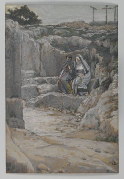 The Two Marys Watch the Tomb Oil Painting by James Jacques Joseph Tissot