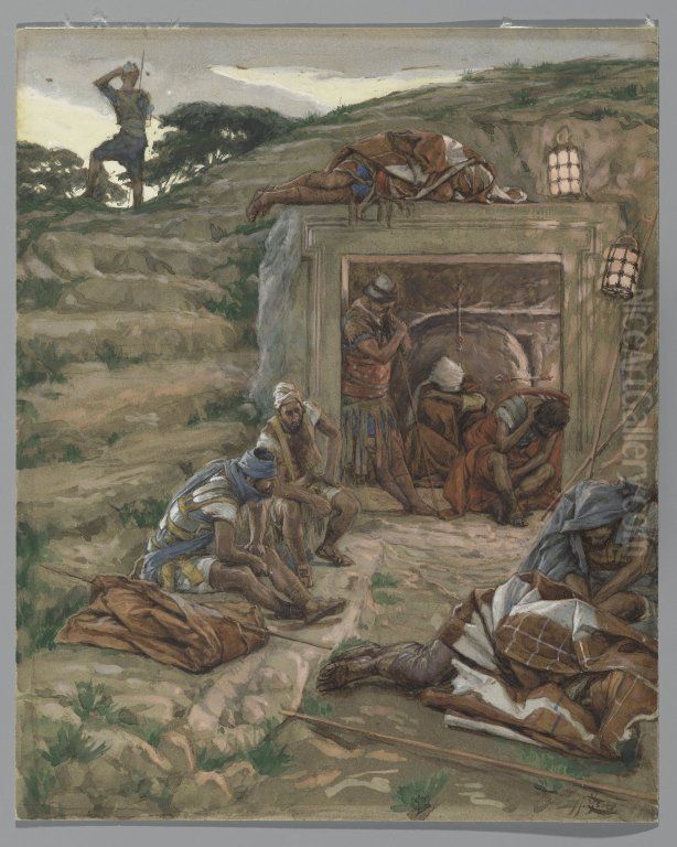 The Watch Over the Tomb Oil Painting by James Jacques Joseph Tissot