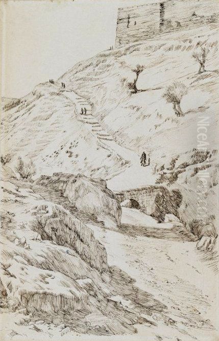 Le pont de Cedron, venant de Getsemani Oil Painting by James Jacques Joseph Tissot
