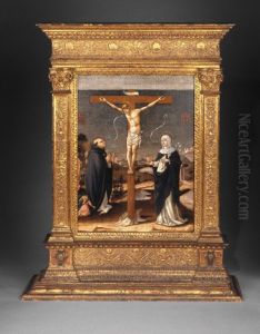 Saint Dominic with Saints and Worshipping Nuns Saint Dominic with Saints and Worshipping Nuns