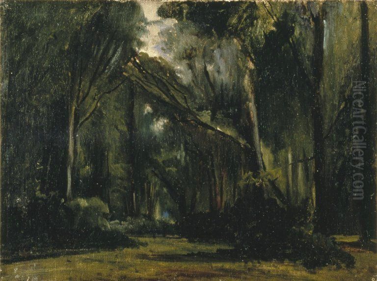 Landscape in the Forest at Compiegne Oil Painting by Paul Huet