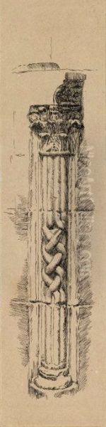Column, Jerusalem Oil Painting by James Tissot