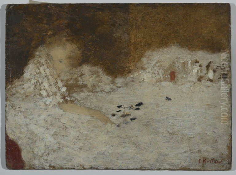 Jenue femme au lit Oil Painting by Jean-Edouard Vuillard