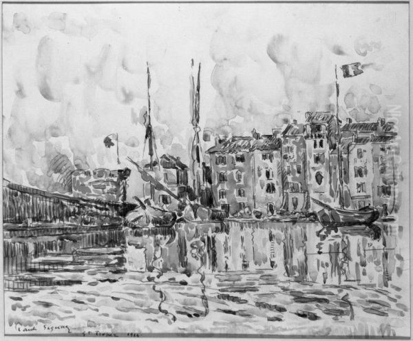 The Port of St. Tropez Oil Painting by Paul Signac