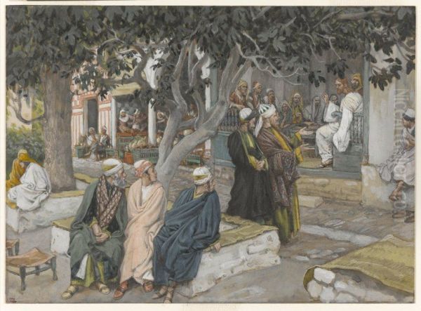 Le repas chez Mathieu Oil Painting by James Jacques Joseph Tissot