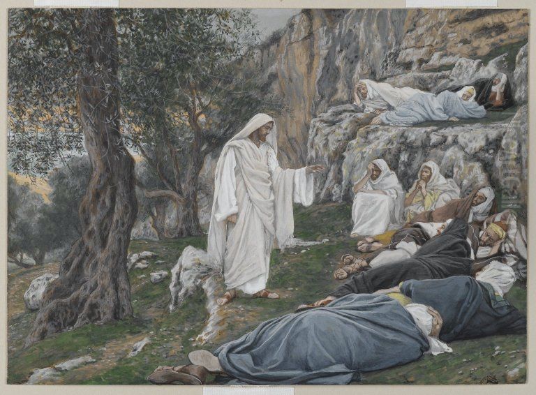 Jesus engage les apotres a se reposer Oil Painting by James Jacques Joseph Tissot
