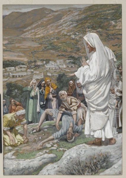 The Possessed Boy at the Foot of Mount Tabor Oil Painting by James Tissot