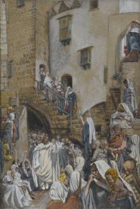 A Woman Cries Out in a Crowd