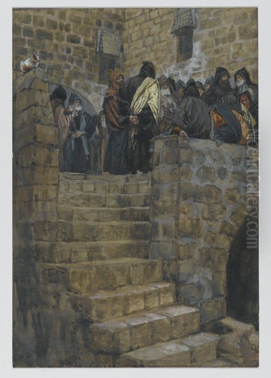 The Evil Counsel Oil Painting by James Jacques Joseph Tissot