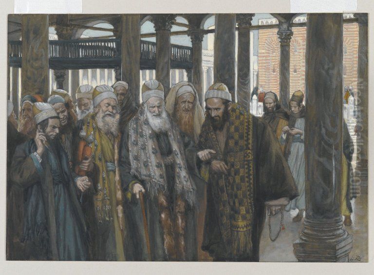 Les princes des pretres se consultent Oil Painting by James Jacques Joseph Tissot