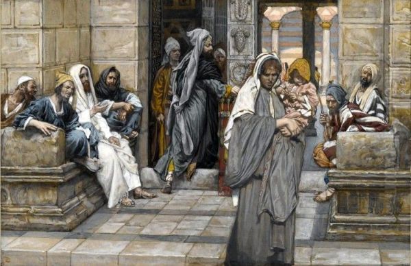 Le denier de la veuve Oil Painting by James Tissot