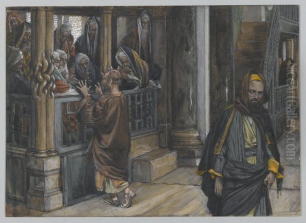 Judas Goes to Find the Jews Oil Painting by James Tissot