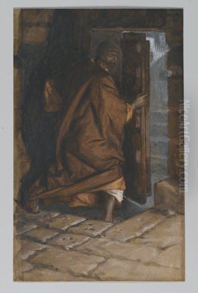 Judas Leaves the Cenacle Oil Painting by James Tissot