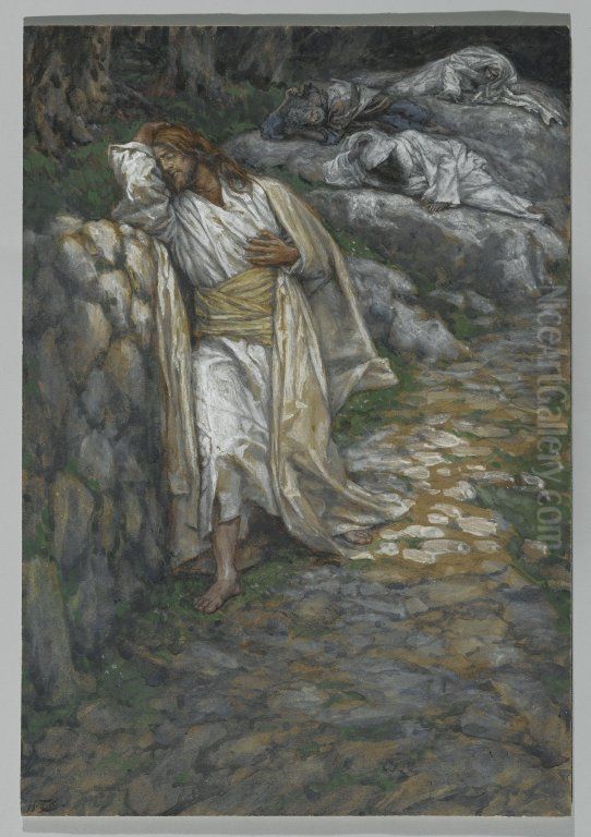 Mon ame est triste jusqu'a la mort Oil Painting by James Jacques Joseph Tissot