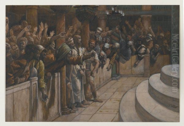 Les faux temoins Oil Painting by James Jacques Joseph Tissot