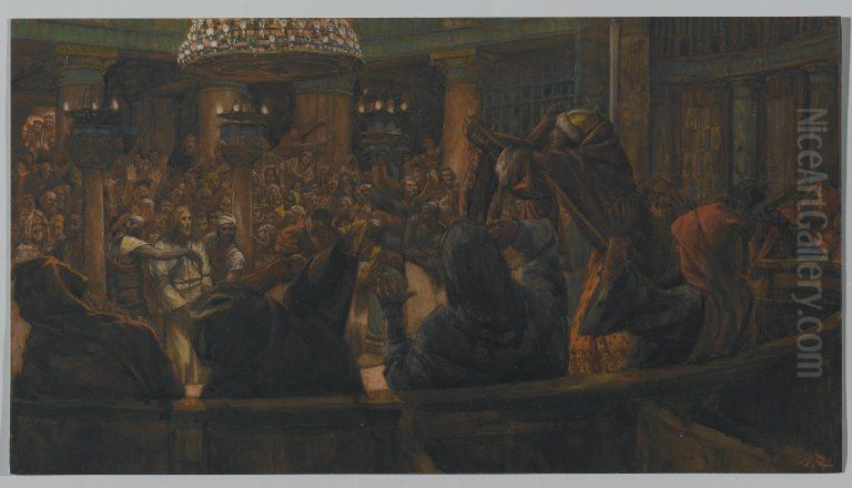 The Torn Cloak--Jesus Condemned to Death by the Jews Oil Painting by James Jacques Joseph Tissot