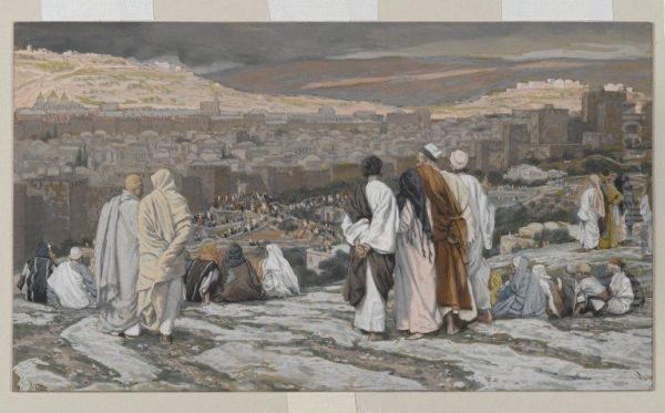 The Disciples Having Left Their Hiding Place Watch from Afar in Agony Oil Painting by James Tissot