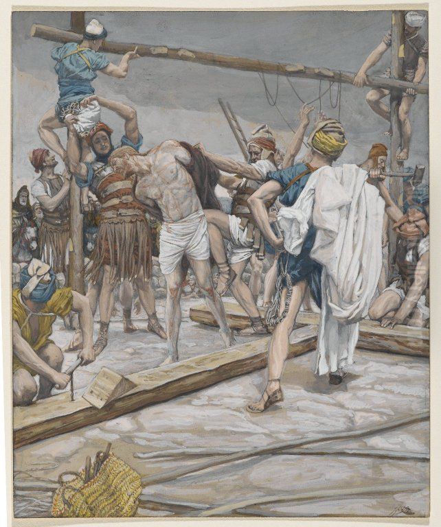 Jesus depouille des ses vetements Oil Painting by James Jacques Joseph Tissot