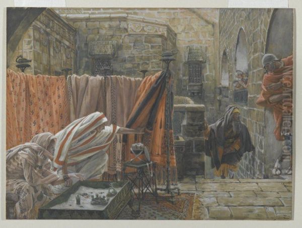 Joseph of Arimathaea Seeks Pilate to Beg Permission to Remove the Body of Jesus Oil Painting by James Tissot