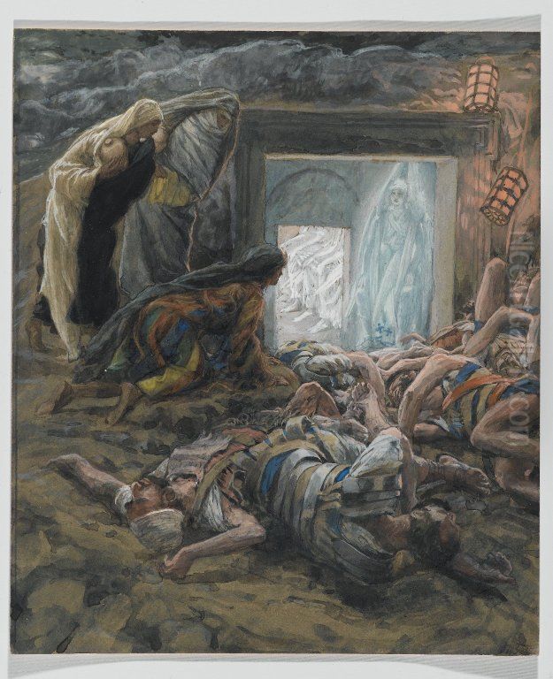 Madeleine et les saintes femmes au tombeau Oil Painting by James Jacques Joseph Tissot