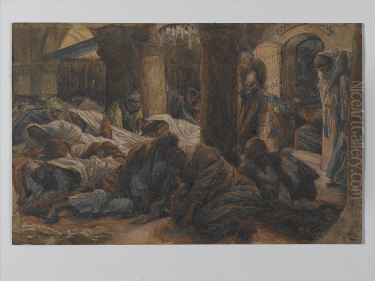 The Madgalene Runs to the Cenacle to Tell the Apostles that the Body of Jesus is No Longer in the Tomb Oil Painting by James Jacques Joseph Tissot