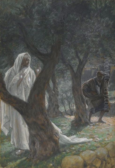 Apparition de Notre-Seigneur a St-Pierre Oil Painting by James Jacques Joseph Tissot