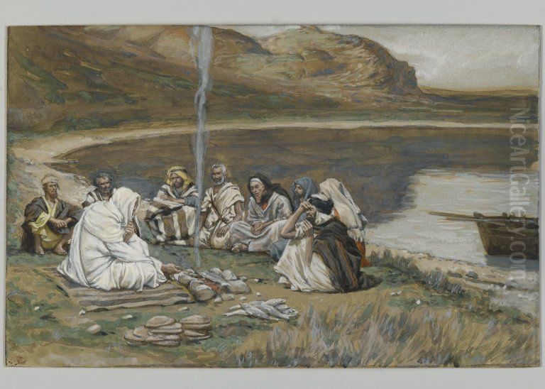 Repas de Notre-Seigneur et des apotres Oil Painting by James Jacques Joseph Tissot