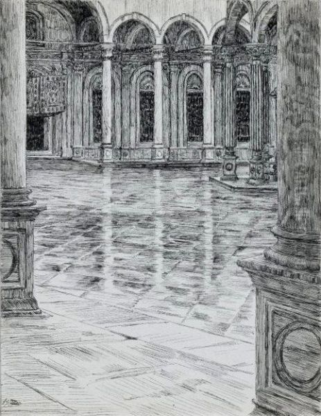 Portico of the Mosque of Mohamet-Ali Oil Painting by James Jacques Joseph Tissot