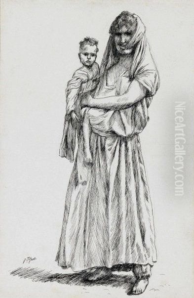Woman of Geba, Samaria Oil Painting by James Jacques Joseph Tissot