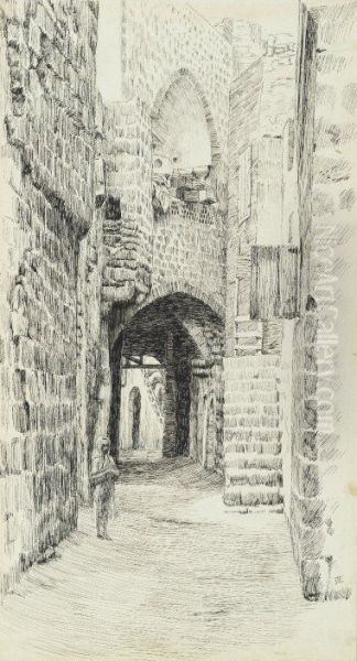 A Street in Jaffa Oil Painting by James Jacques Joseph Tissot