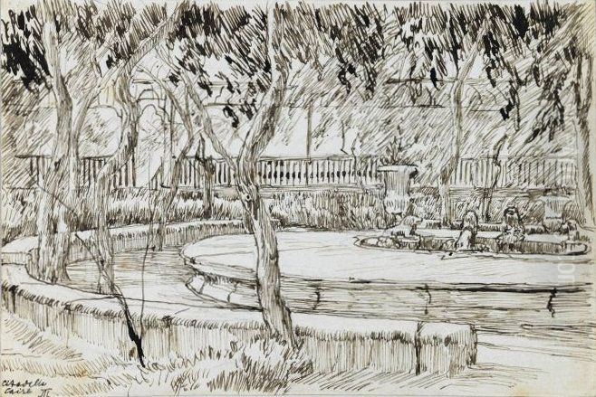 Garden of the Citadel, Caire Oil Painting by James Jacques Joseph Tissot