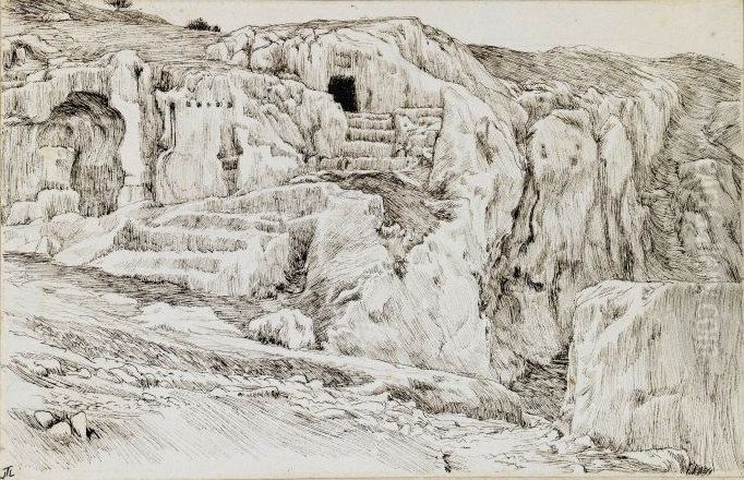 Ancient Tombs, Valley of Hinnom Oil Painting by James Jacques Joseph Tissot