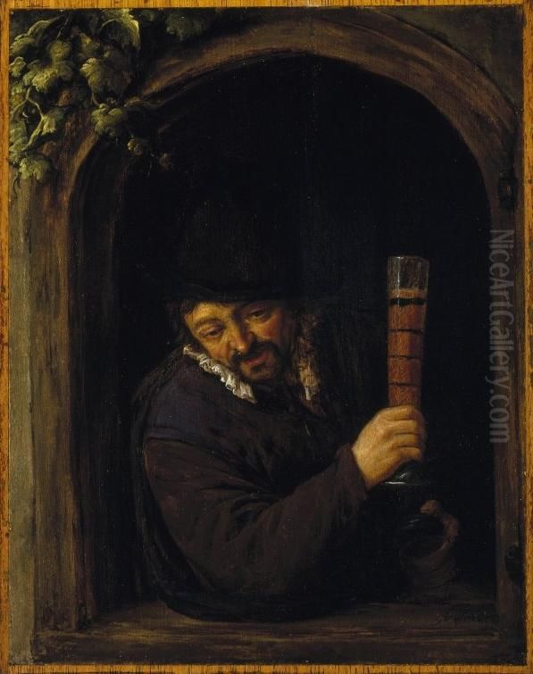 Peasant at a Window Oil Painting by Adriaen van Ostade