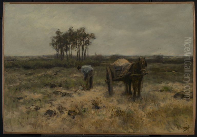 Digging Sand, or The Sand Cart Oil Painting by Anton Mauve
