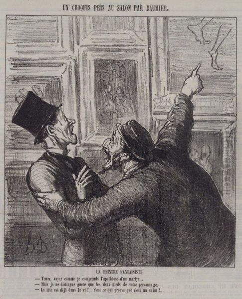 Un Peintre Fantaisistes Oil Painting by Honore Daumier